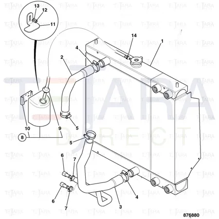 JCB Part No.# 834/11510, RADIATOR BOTTOM HOSE - JCB Spare Parts