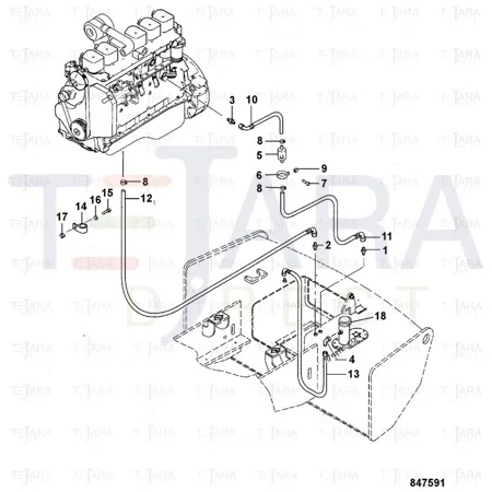 JCB Part No.# 2883/10290, HOSE-FUEL - JCB Spare Parts