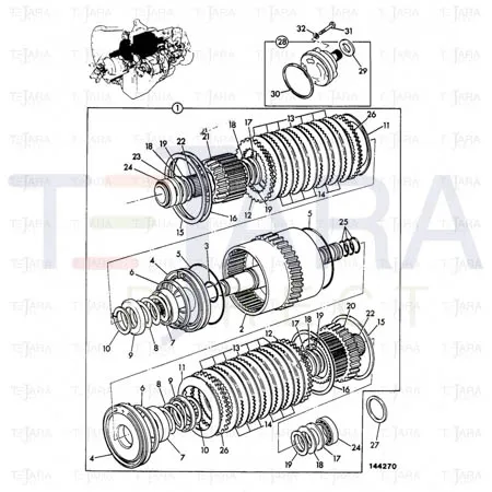 JCB Part No.# 445/30100, INPUT CLUTCH ASSY - PS700 - JCB Spare Parts