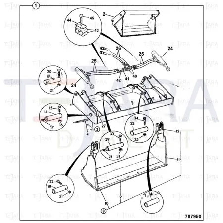 JCB Part No.# 811/90485, P/PIN 38.14/38.02*198 (348/00013) - JCB Spare Parts