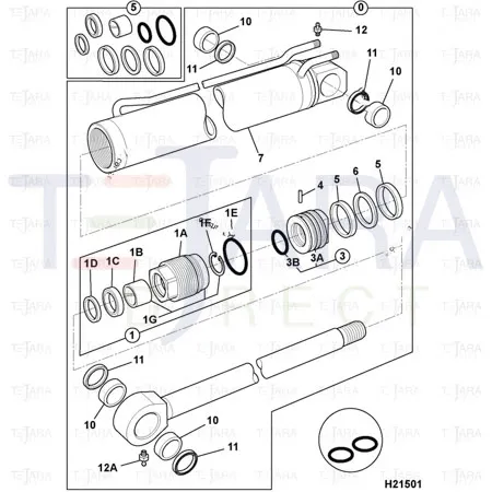 JCB Part No.# 594/14053, END CAP KIT - JCB Spare Parts