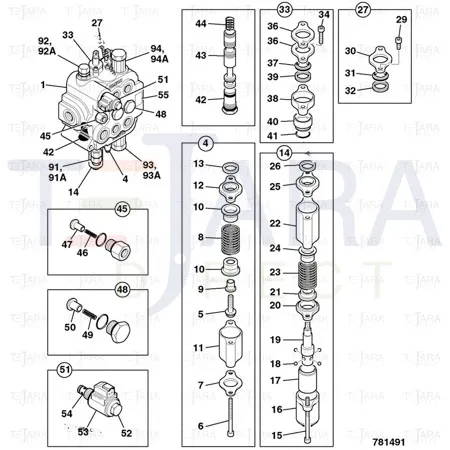 JCB Part No.# 25/222834, Kit unloading pilo - JCB Spare Parts