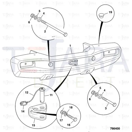 JCB Part No.# 335/08533, WA RECOVERY PIN - JCB Spare Parts