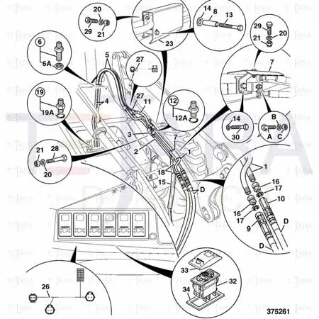 JCB Part No.# 701/60037, SWITCH GASKET (Re-Instated P461) - JCB Spare Parts