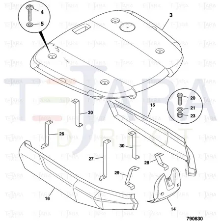 JCB Part No.# 346/00097, LH SKIRT MOULDING - JCB Spare Parts