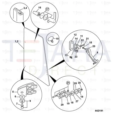 JCB Part No.# 827/80269, GLASS L/H FLAT  (P392)~BHL P392 - JCB Spare Parts