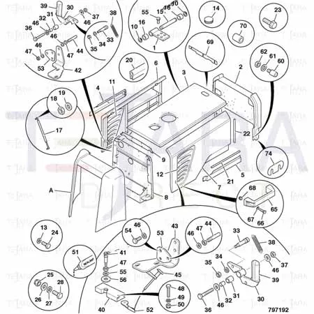 JCB Part No.# 335/13383, WA HINGE - JCB Spare Parts