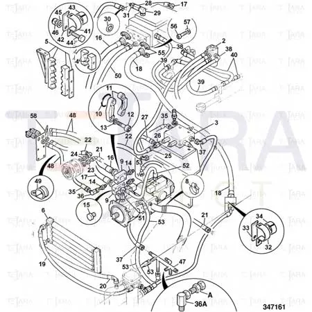 JCB Part No.# 616/80056, HOSE FEED - JCB Spare Parts