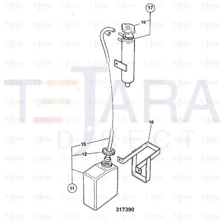 JCB Part No.# 123/00841, FILLER BOTTLE - JCB Spare Parts