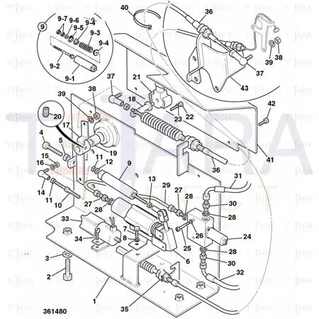 JCB Part No.# 910/60144, CABLE:STOP SOLENOID - JCB Spare Parts
