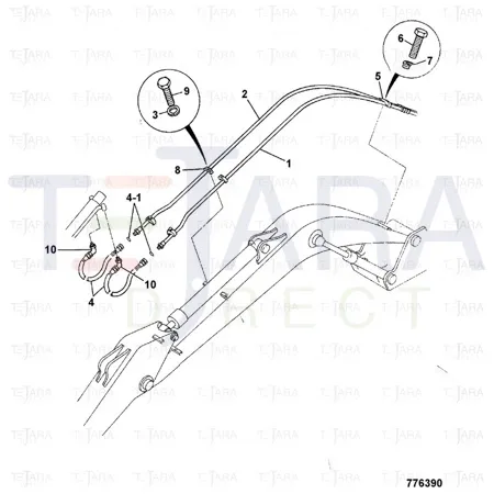 JCB Part No.# KRV1203, PIPE Right Hand  BUC - JCB Spare Parts