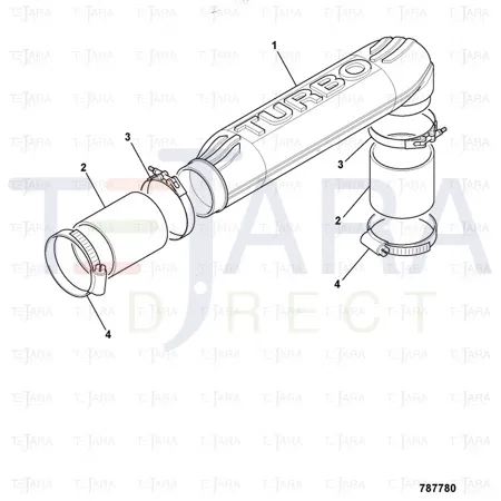 JCB Part No.# 320/05533, TURBO X-OVER TUBE M/CNG - JCB Spare Parts
