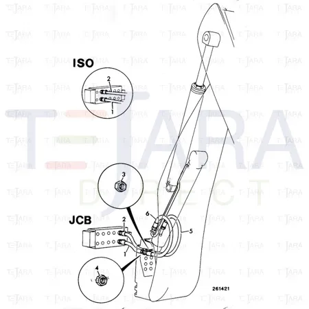 JCB Part No.# 613/36014, HOSE 1/2BSP 1605mm - JCB Spare Parts