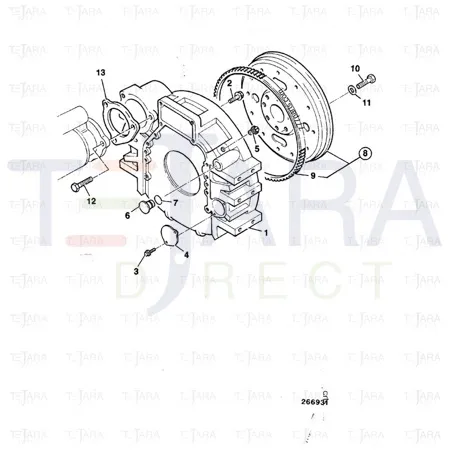 JCB Part No.# 02/910573, GEAR FLYWHEEL RING - JCB Spare Parts