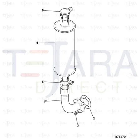 JCB Part No.# 321/10262, Silencer exhaust - JCB Spare Parts