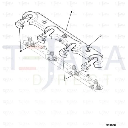 JCB Part No.# 320/07708, COVER - FUEL INJECTORS MT3 - JCB Spare Parts