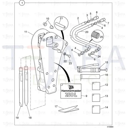 JCB Part No.# 903/03202, CHISEL HM260 - JCB Spare Parts