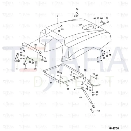 JCB Part No.# 7222/53100, ENGINE HOOD - JCB Spare Parts
