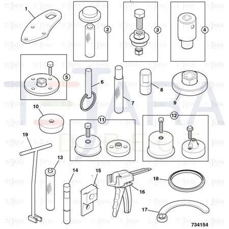 JCB Part No.# 892/01156, TOOL REAR CRANKSHAFT OIL SEAL FITTING - JCB Spare Parts