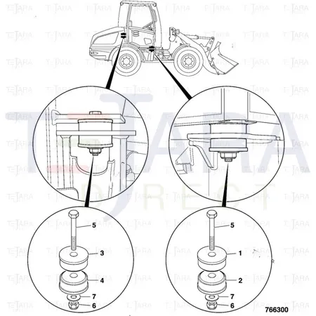 JCB Part No.# 331/34392, RESILIENT MOUNT upper - JCB Spare Parts