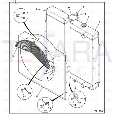 JCB Part No.# 30/926180, COOLER-HYD - JCB Spare Parts