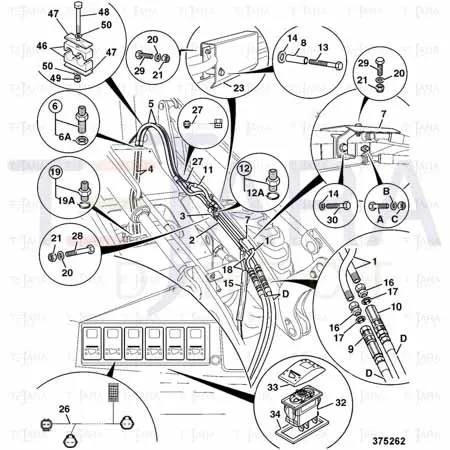 JCB Part No.# 701/58932, ACTUATOR QUICK HITCH ISOL - JCB Spare Parts