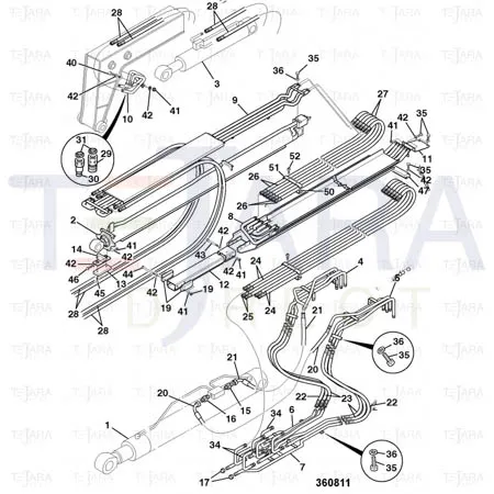 JCB Part No.# 629/80029, HOSE TWIN 3/8BSP - JCB Spare Parts