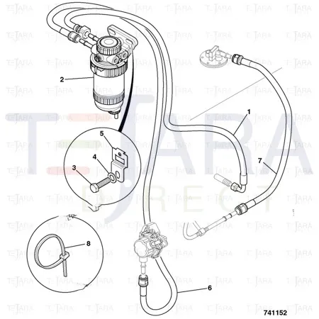 JCB Part No.# 332/D6933, FUEL HOSE 2130mm - JCB Spare Parts