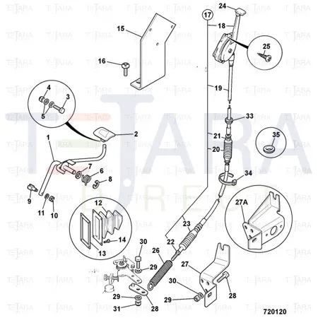 JCB Part No.# 910/60195, CABLE throttle control - JCB Spare Parts