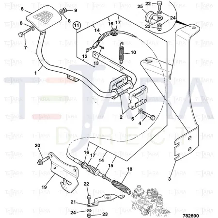 JCB Part No.# 331/51329, (W) (P) ACCELERATOR CABLE - JCB Spare Parts
