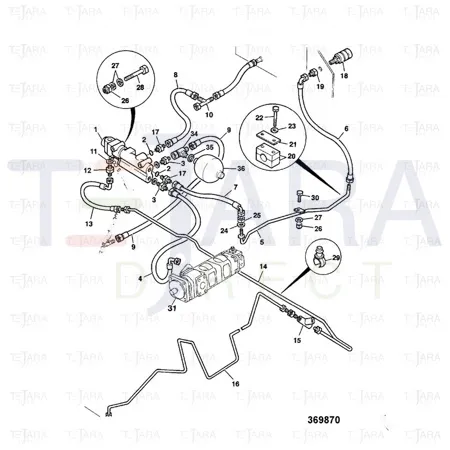 JCB Part No.# 614/04700, HOSE 5/8BSP 485mm - JCB Spare Parts