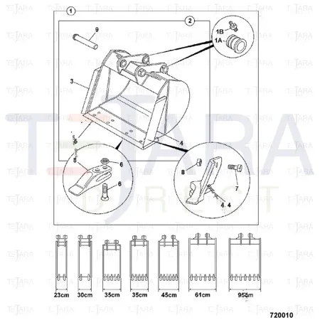 JCB Part No.# 980/89990, ABI - BUCKET 400mm - JCB Spare Parts