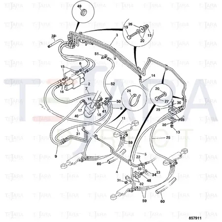 JCB Part No.# 611/80106, HOSE 1/4BSP 845mm - JCB Spare Parts