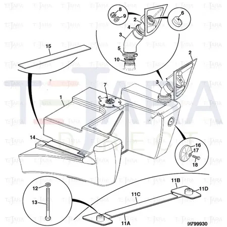 JCB Part No.# 346/00500, FUEL FILLER NECK - JCB Spare Parts