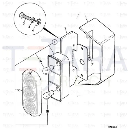 JCB Part No.# 123/08070, BRACKET REAR LIGHT - JCB Spare Parts