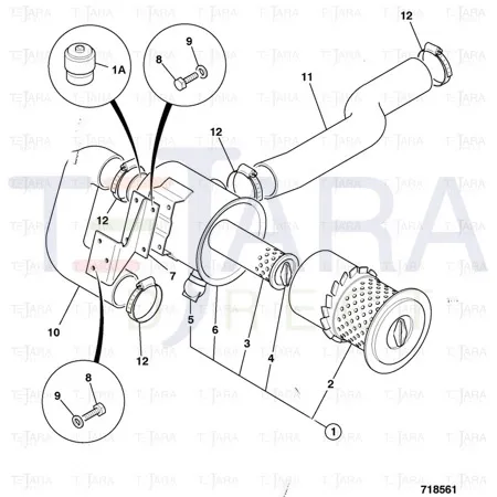 JCB Part No.# 834/10814, AIR INDUCTION HOSE - JCB Spare Parts
