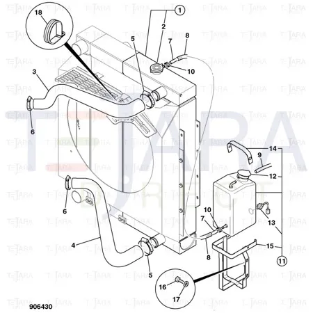 JCB Part No.# 331/13929, RADIATOR TOP UP BOTTLE - JCB Spare Parts