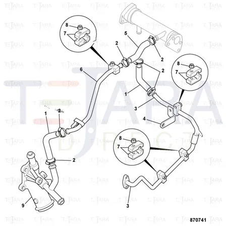 JCB Part No.# 02/802263, Pipe water cooler - JCB Spare Parts