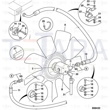 JCB Part No.# 631/80066, HOSE 1/4BSP 5150 LONG - JCB Spare Parts