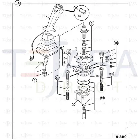 JCB Part No.# 25/223246, LH FOOT CONTROL JOYSTICK - JCB Spare Parts