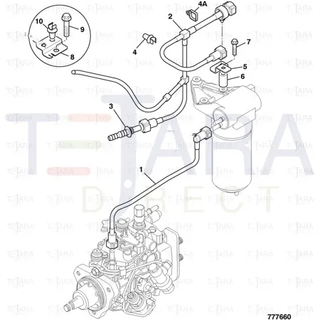 JCB Part No.# 02/203114, PIPE FUEL FEED - JCB Spare Parts