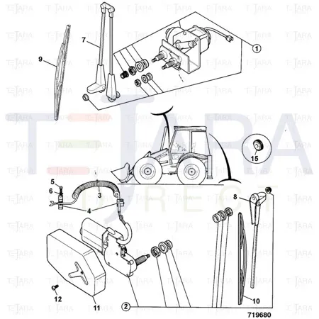 JCB Part No.# 714/40293, Wiper Motor - rear - JCB Spare Parts