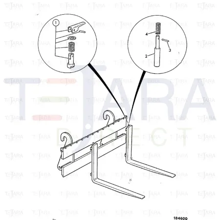 JCB Part No.# 993/51100, KIT FORK RETENTION - JCB Spare Parts