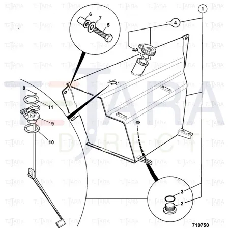 JCB Part No.# 128/14493, DIESEL TANK 150lt - JCB Spare Parts