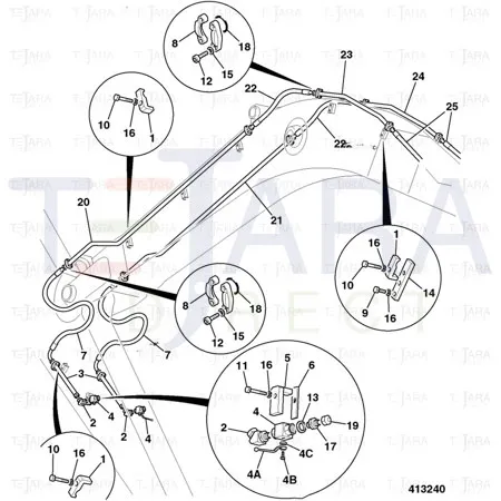 JCB Part No.# JRV0278, CLAMP PIPE - JCB Spare Parts