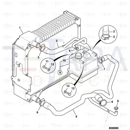 JCB Part No.# 128/15696, ABI EXPANSION TANK - JCB Spare Parts