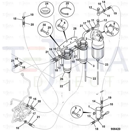 JCB Part No.# 649/52232, Hose fuel - JCB Spare Parts