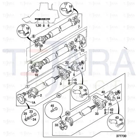 JCB Part No.# 914/60167, REAR PROPSHAFT - JCB Spare Parts