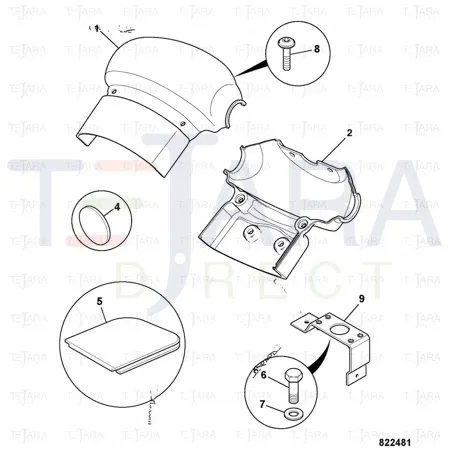 JCB Part No.# 331/33069, (W) (P) STEER COL UPPER CVR - JCB Spare Parts