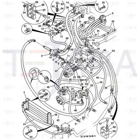 JCB Part No.# 613/22800, HOSE 1/2BSP 715mm - JCB Spare Parts